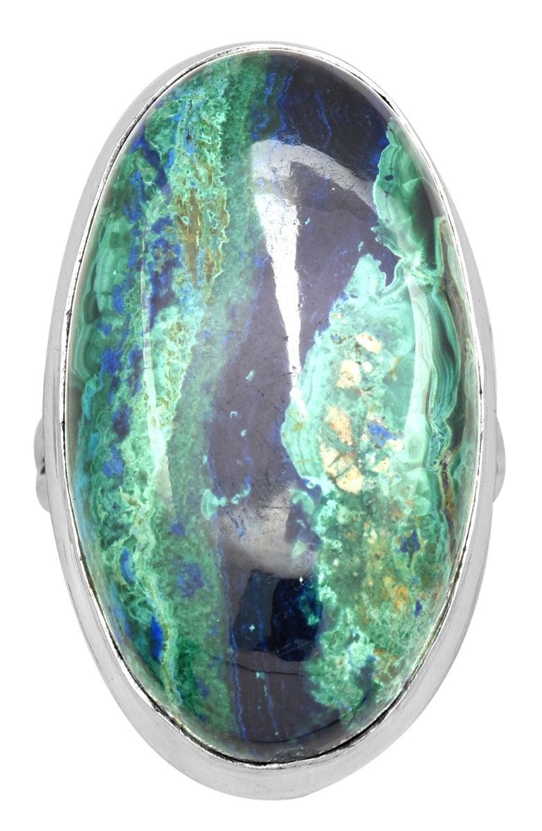 Azurite Malachite 925 Sterling Silver Rings Silver Jewelry - YoTreasure