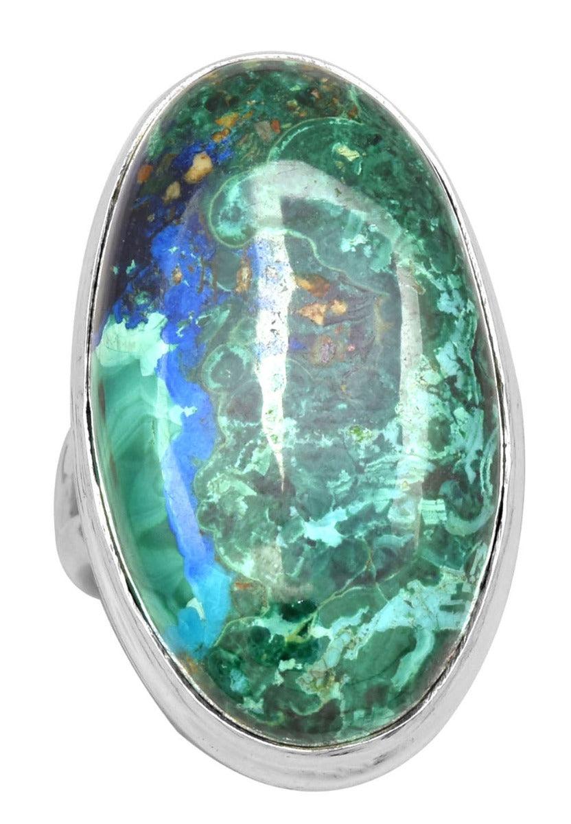 Azurite Malachite 925 Sterling Silver Rings Silver Jewelry - YoTreasure