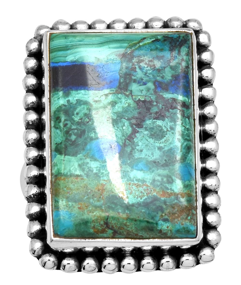 Azurite Malachite 925 Sterling Silver Rings Silver Jewelry - YoTreasure