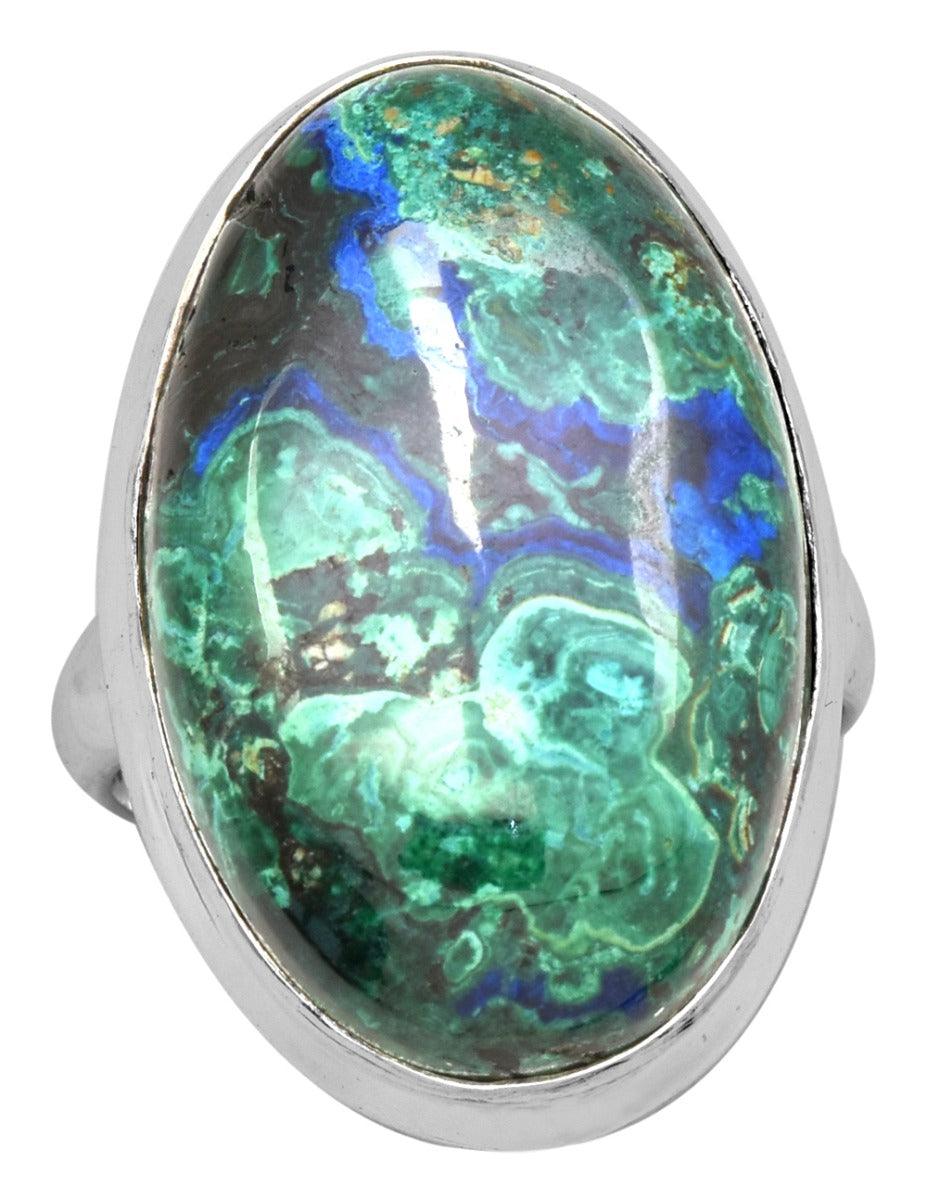 Azurite Malachite 925 Sterling Silver Rings Silver Jewelry - YoTreasure