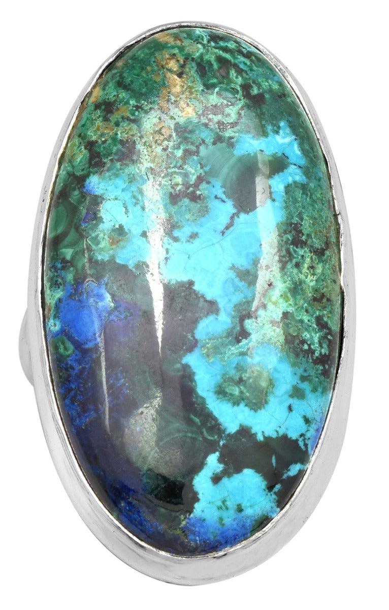 Azurite Malachite 925 Sterling Silver Rings Silver Jewelry - YoTreasure