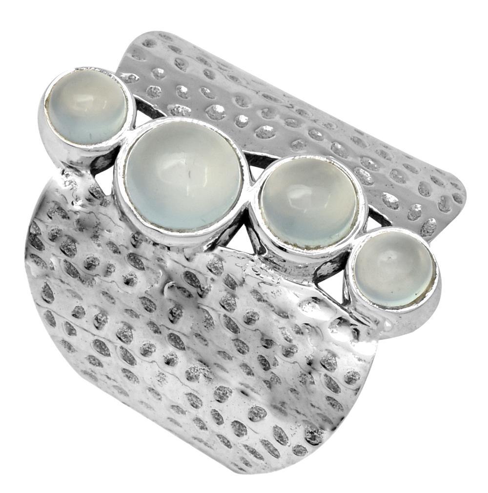Aqua Chalcedony Solid 925 Sterling Silver Designer Ring Jewelry - YoTreasure