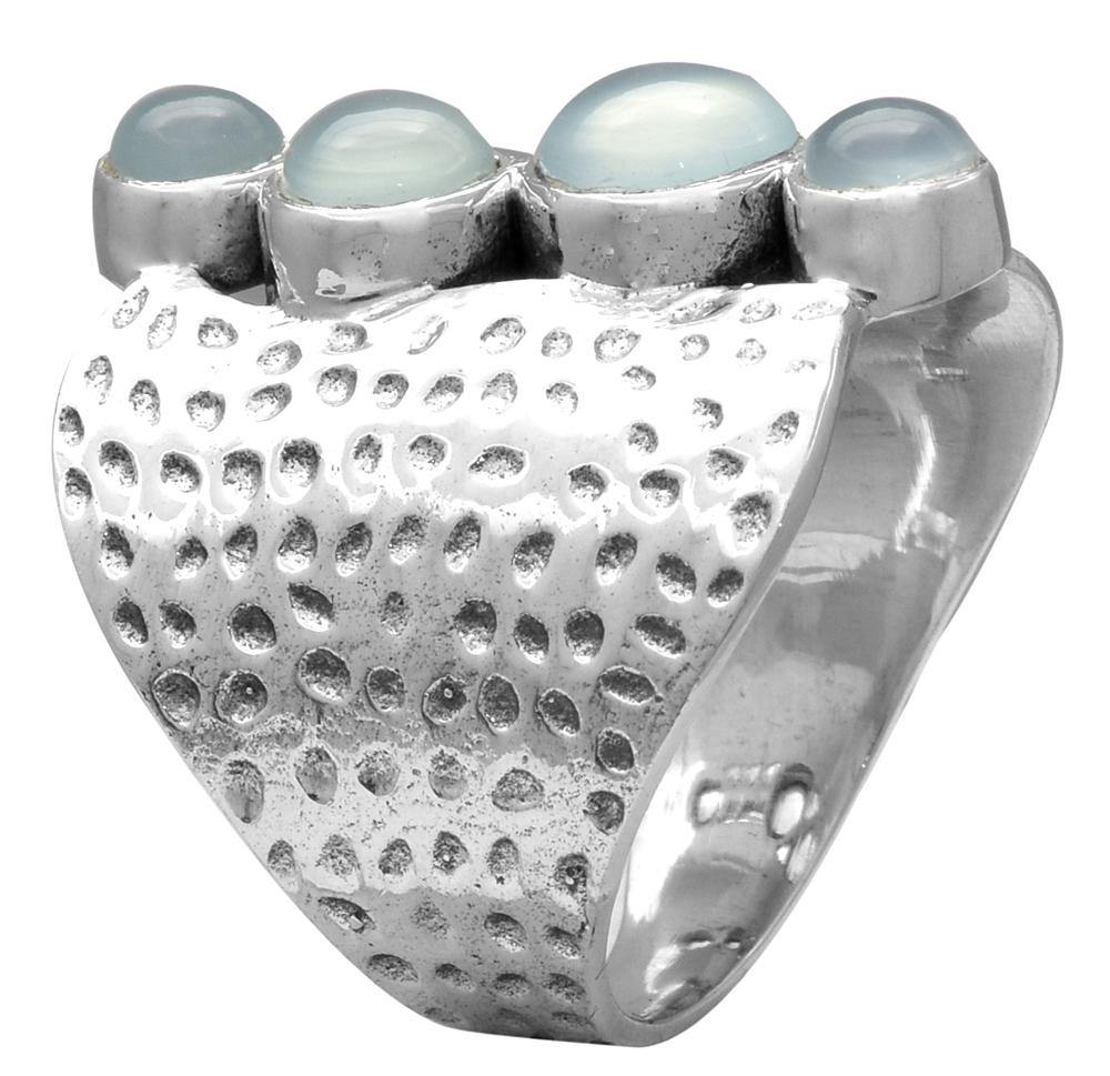 Aqua Chalcedony Solid 925 Sterling Silver Designer Ring Jewelry - YoTreasure