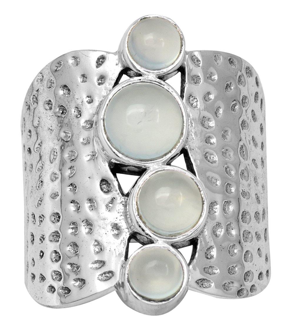 Aqua Chalcedony Solid 925 Sterling Silver Designer Ring Jewelry - YoTreasure