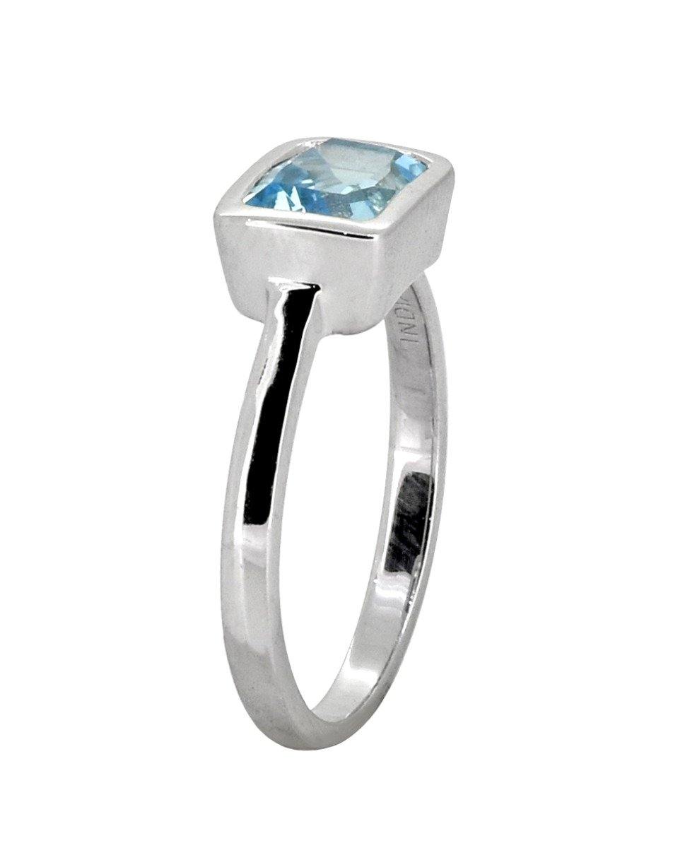 1.74 Ct. Blue Topaz Solid 925 Sterling Silver Ring Jewelry - YoTreasure