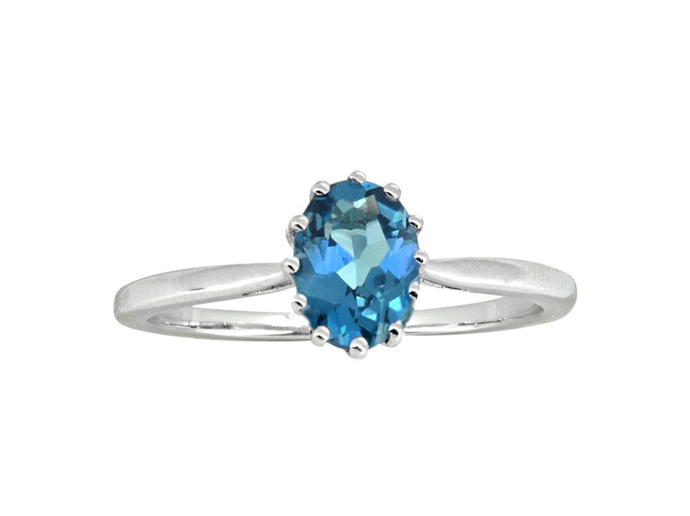 1.05 Cts. London Blue Topaz Solid 925 Sterling Silver Ring Jewelry - YoTreasure