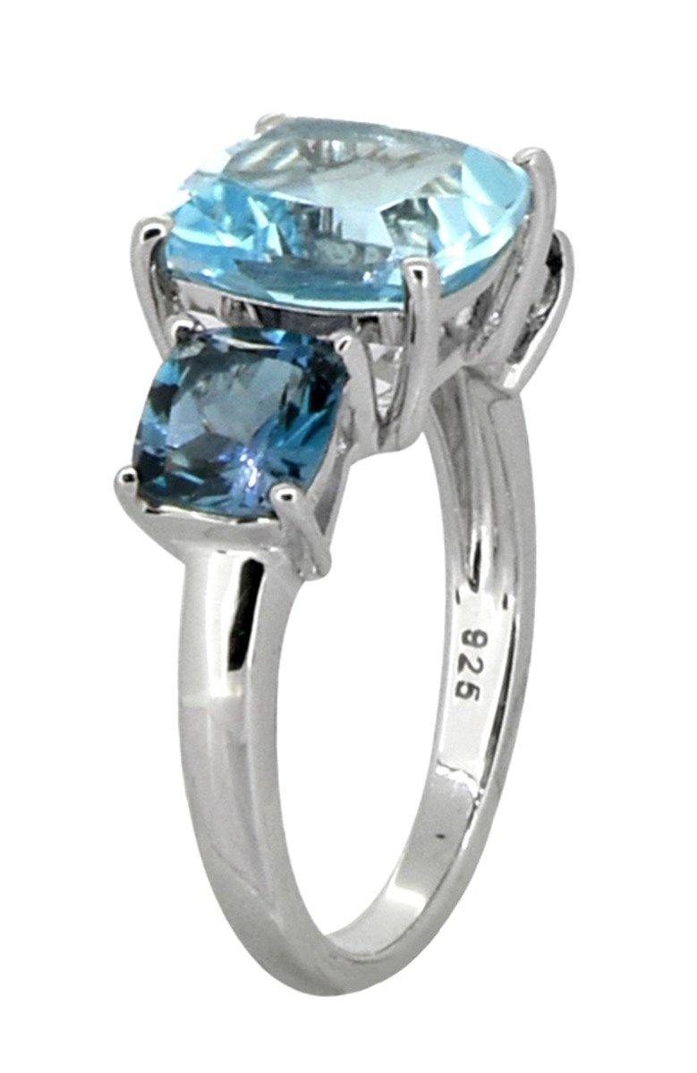 6.77 Ct. Sky Blue Topaz & London Topaz Solid 925 Sterling Silver Engagement Ring Jewelry - YoTreasure