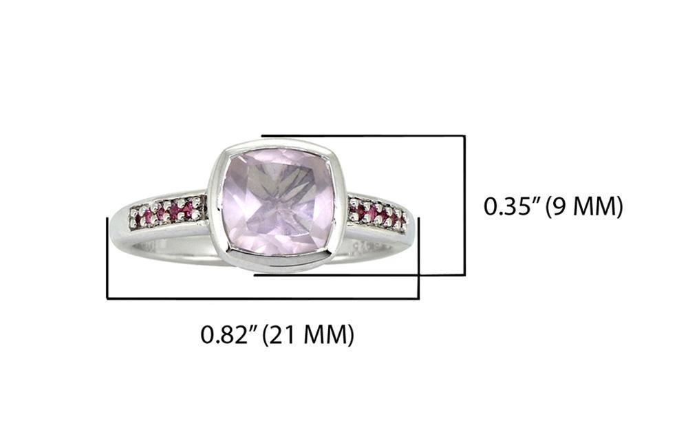 2.90 Ct. Rose Quartz Tourmaline Solid 925 Sterling Silver Ring Jewelry - YoTreasure