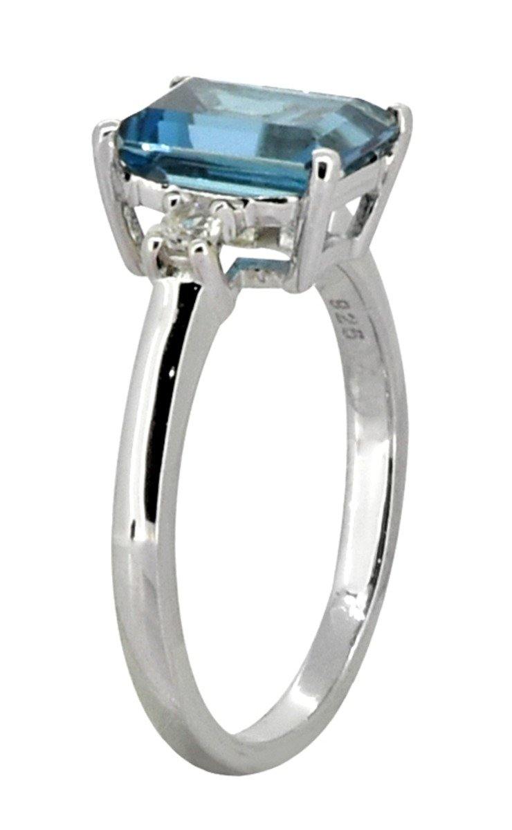 2.77 Ct. London Blue Topaz Solid 925 Sterling Silver Ring Jewelry - YoTreasure