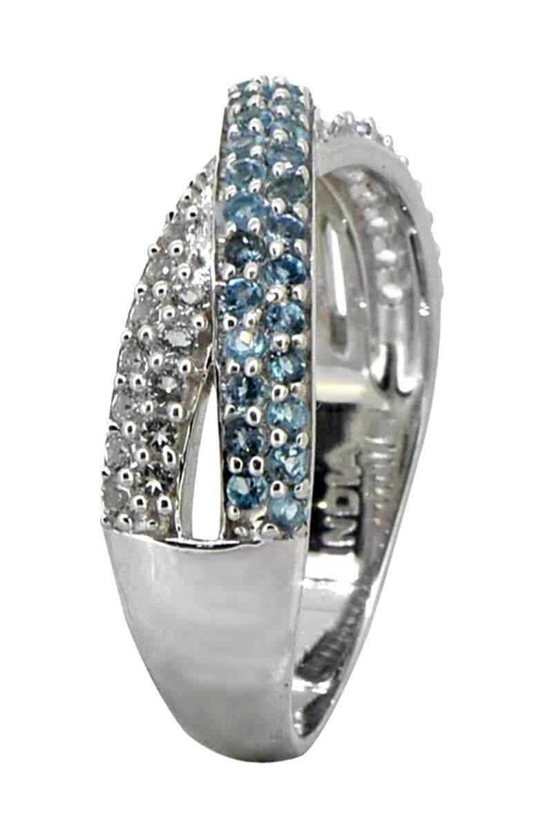 0.44 Ct London Blue Topaz Solid 925 Sterling Silver Eternity Band Ring Jewelry - YoTreasure