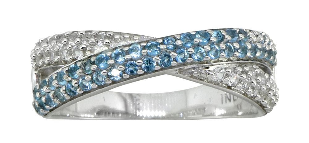 0.44 Ct London Blue Topaz Solid 925 Sterling Silver Eternity Band Ring Jewelry - YoTreasure