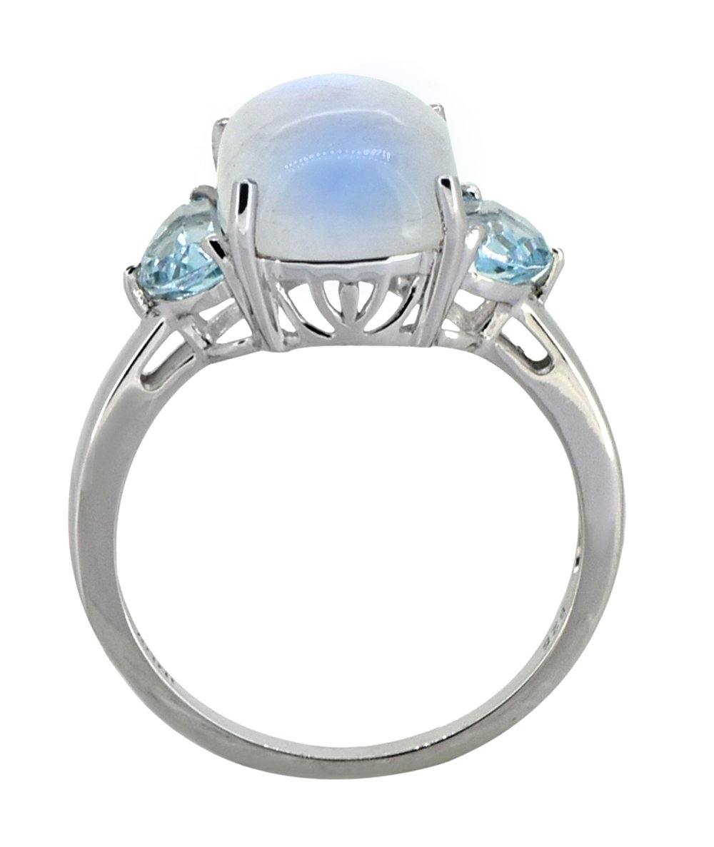 5.86 Ct Moonstone Sky Blue Topaz Solid 925 Sterling Silver Ring Jewelry - YoTreasure