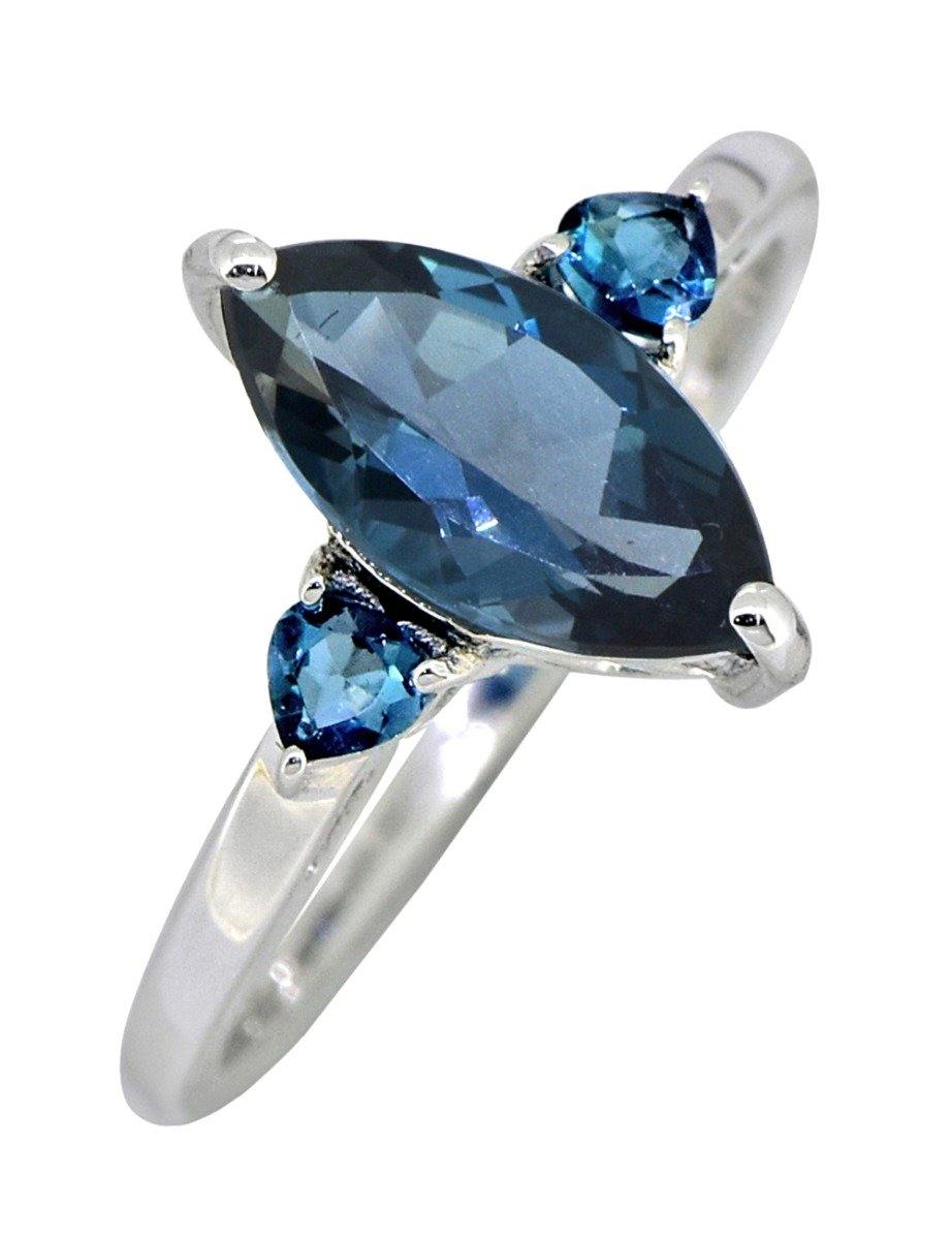 2.16 Ct. London Blue Topaz Solid 925 Sterling Silver Ring Jewelry - YoTreasure