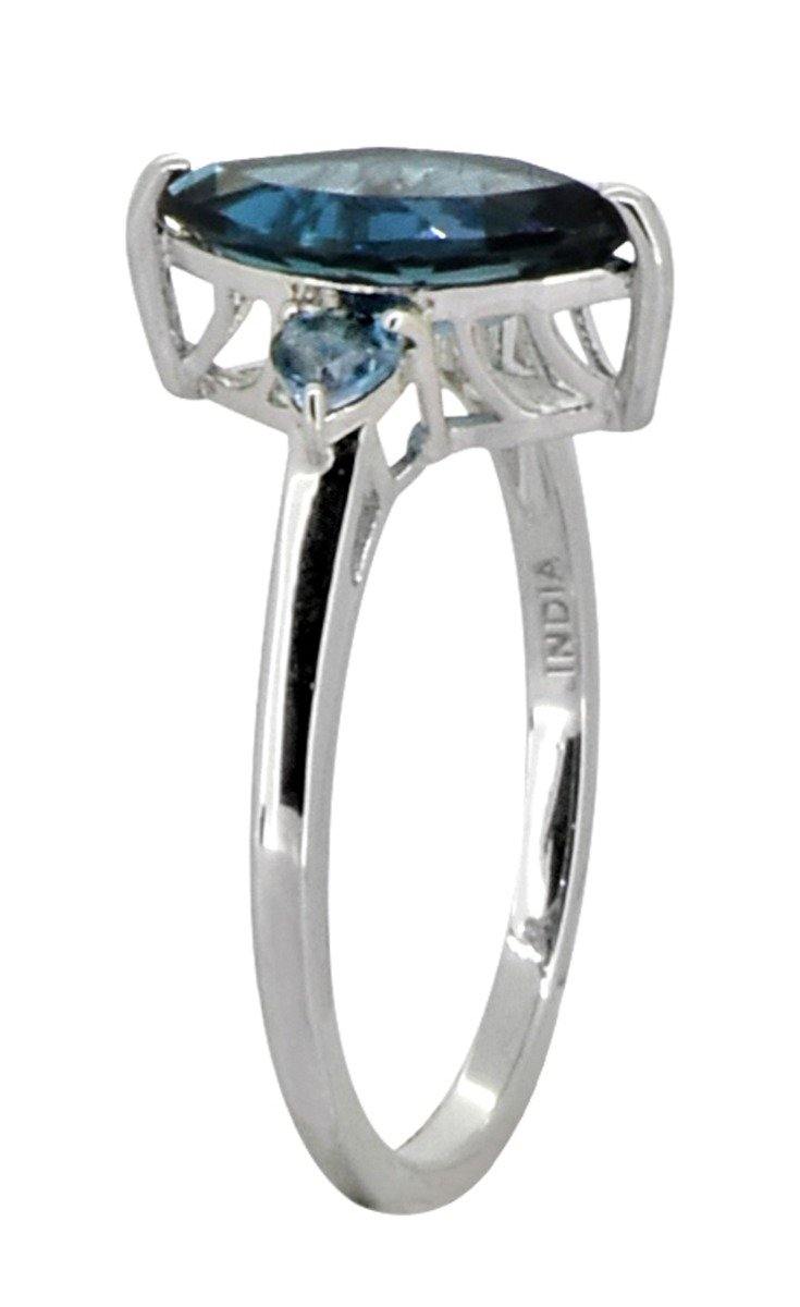 2.16 Ct. London Blue Topaz Solid 925 Sterling Silver Ring Jewelry - YoTreasure