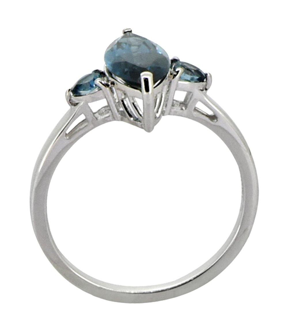 2.16 Ct. London Blue Topaz Solid 925 Sterling Silver Ring Jewelry - YoTreasure