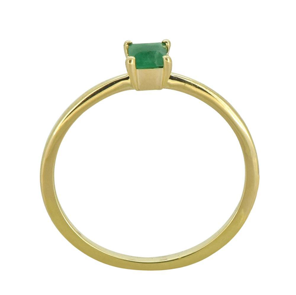 Sakota Emerald Solid 10K Yellow Gold Gemstone Ring - YoTreasure