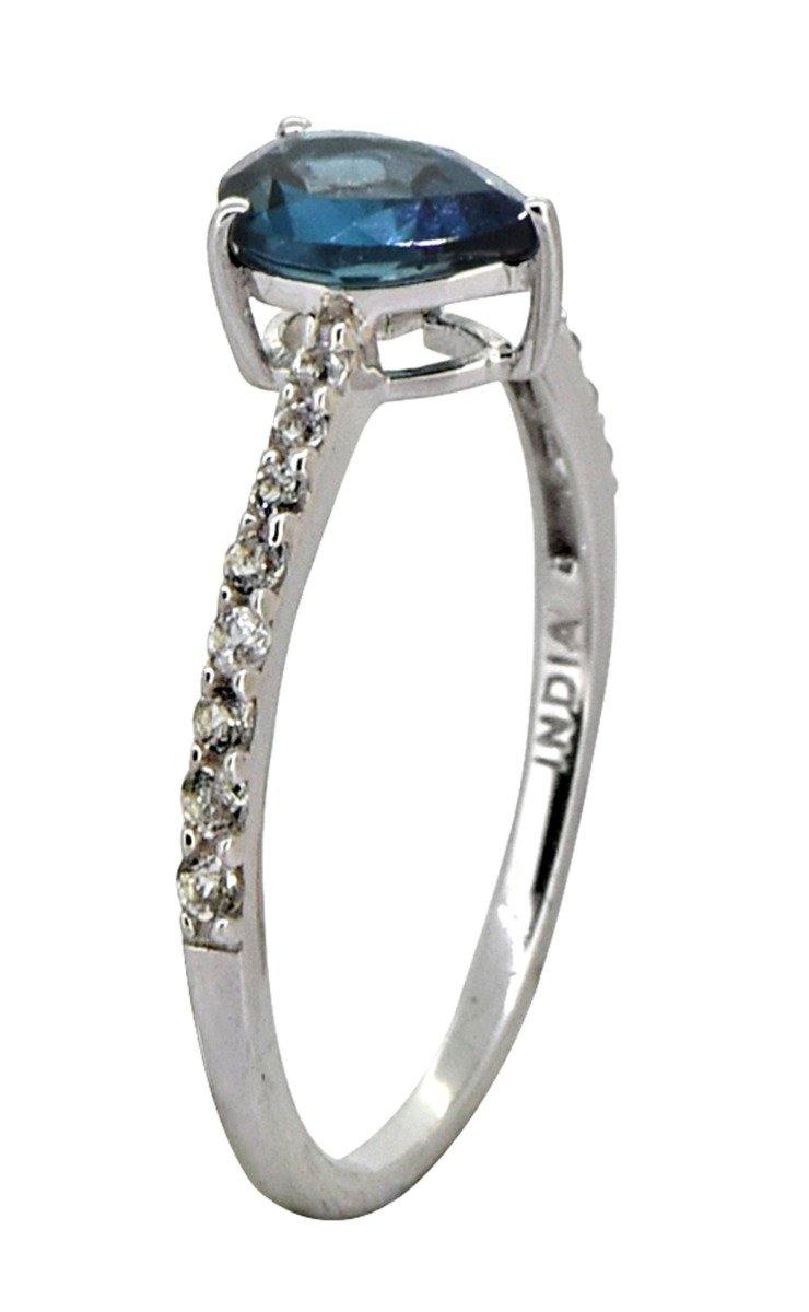 1.08 Ct. London Blue Topaz Solid 925 Sterling Silver Ring Jewelry - YoTreasure