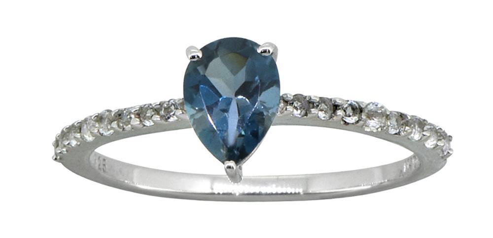 1.08 Ct. London Blue Topaz Solid 925 Sterling Silver Ring Jewelry - YoTreasure