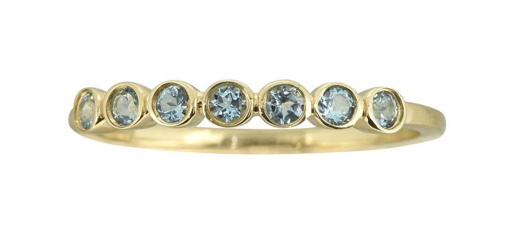 Swiss Blue Topaz Solid 10K Yellow Gold Gemstone Ring - YoTreasure