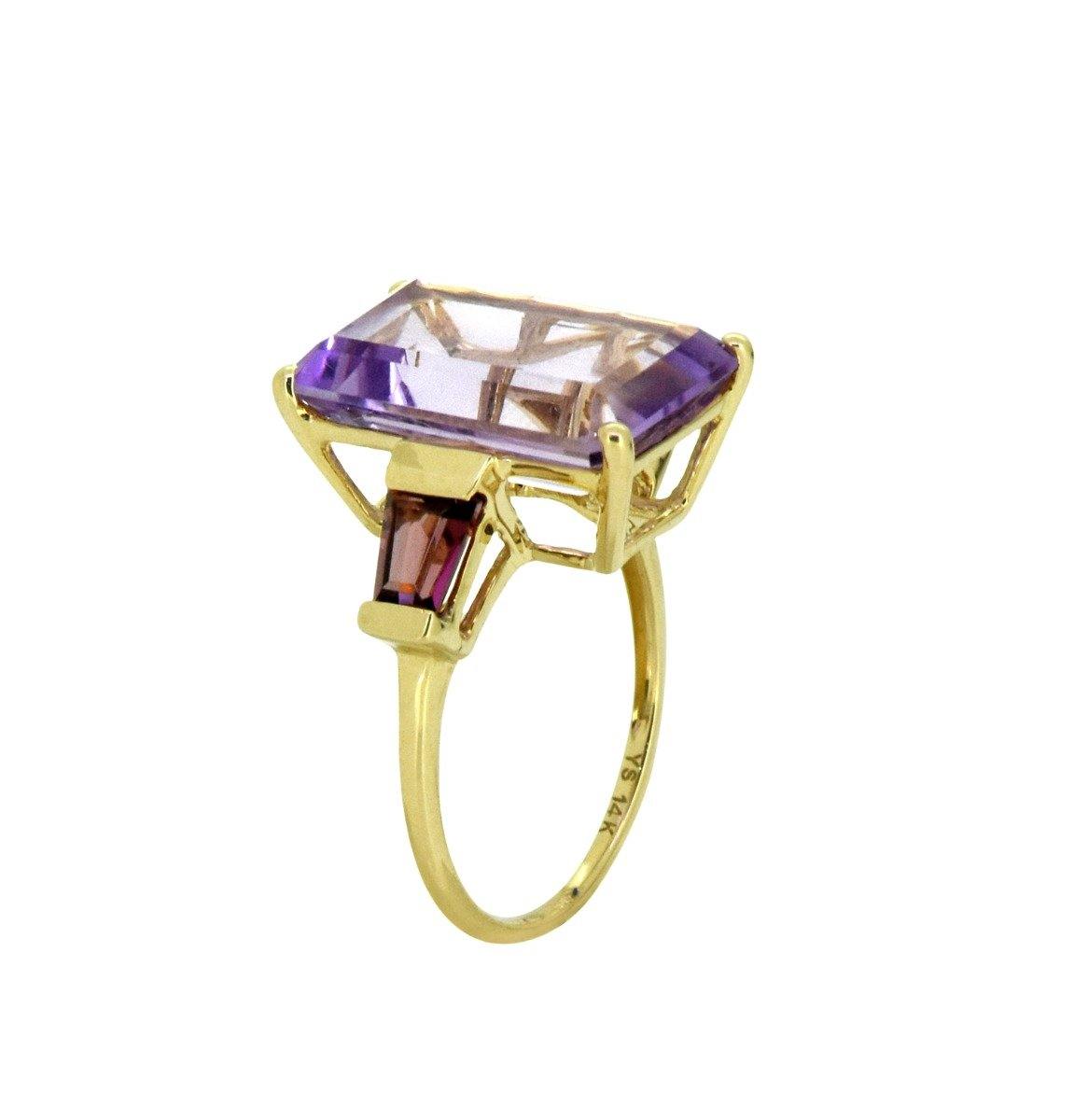 9.63 Ct Pink Amethyst Solid 14k Yellow Gold Ring Jewelry - YoTreasure