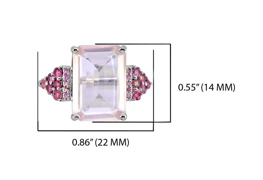 8.95 Ct. Rose Quartz Tourmaline Solid 925 Sterling Silver Designer Ring Jewelry - YoTreasure