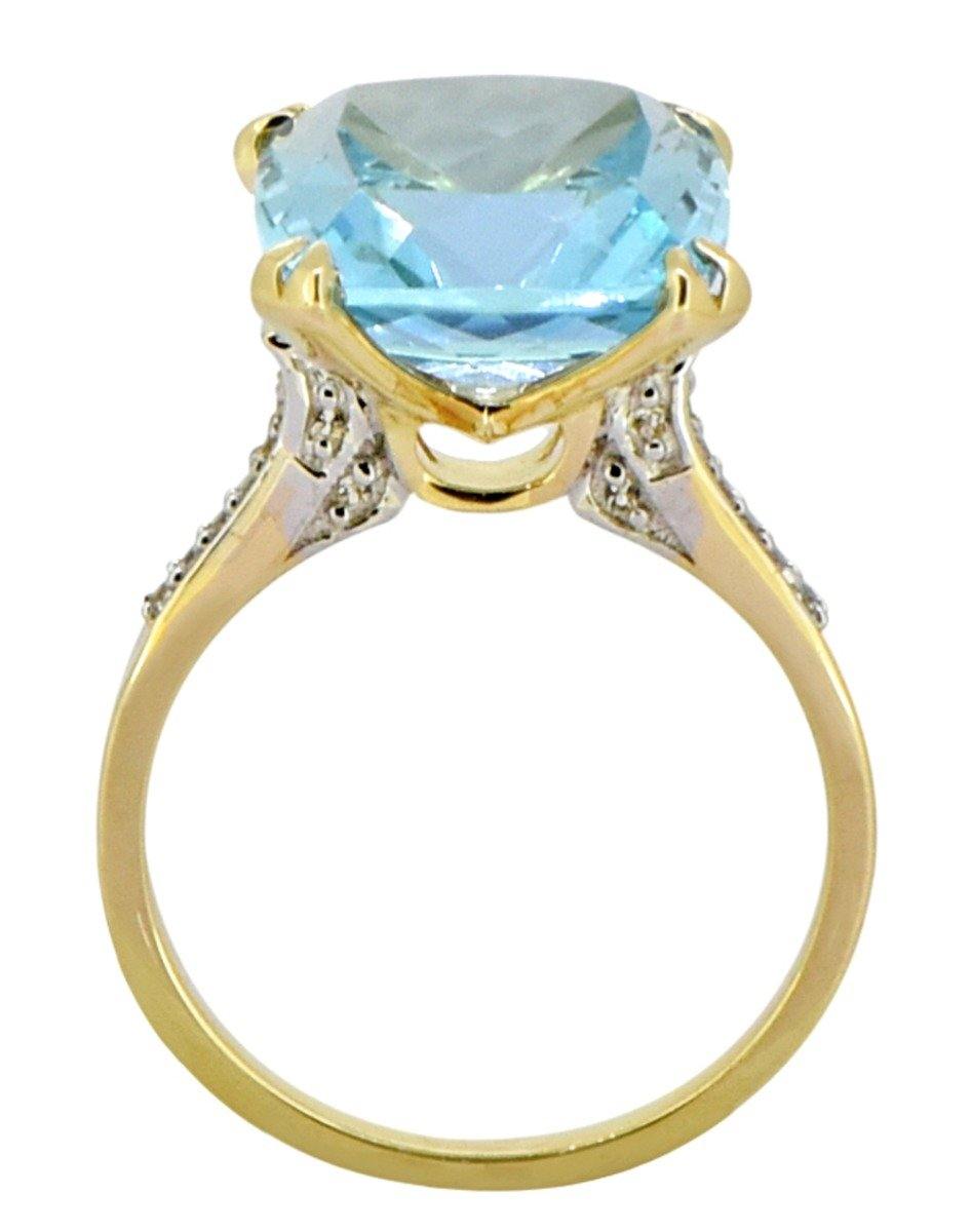 8.95 ct Sky Blue Topaz Solid 14k Yellow Gold Ring - YoTreasure