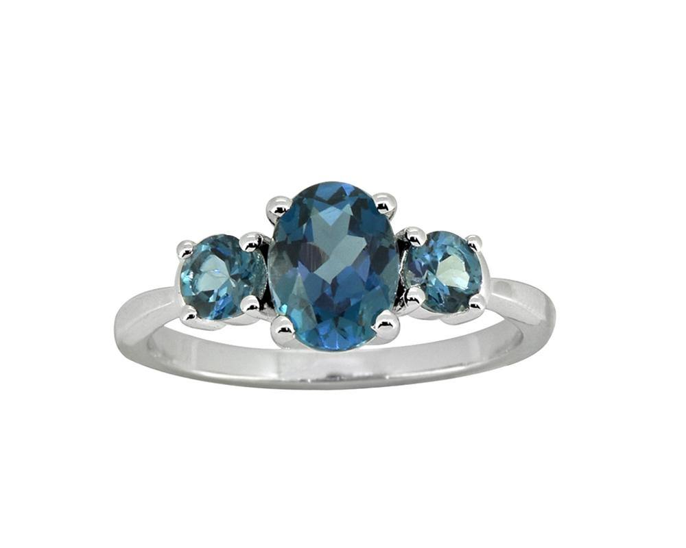 1.66 Ct. London Blue Topaz Solid 925 Sterling Silver Ring Jewelry - YoTreasure