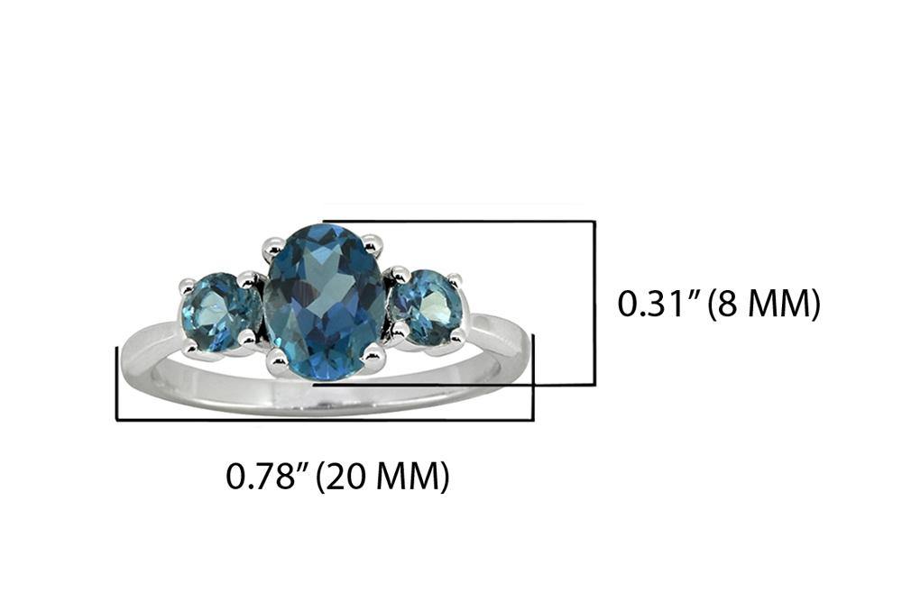 1.66 Ct. London Blue Topaz Solid 925 Sterling Silver Ring Jewelry - YoTreasure