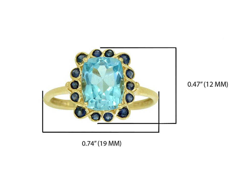 2.69 Ct. Sky Blue Topaz Solid 14k Yellow Gold Ring Jewelry - YoTreasure