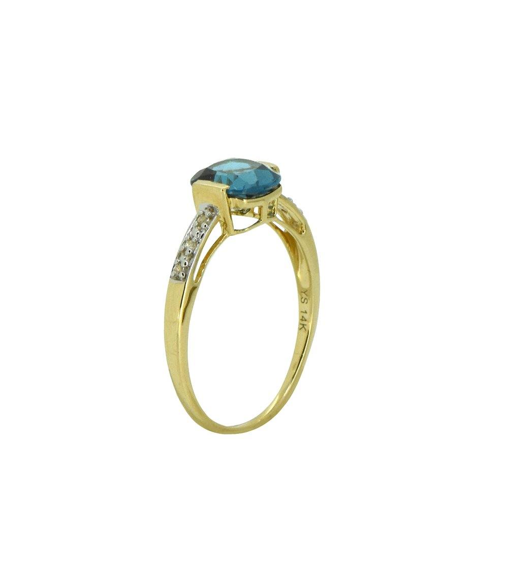 1.69 Ct. London Blue Topaz Solid 14k Yellow Gold Ring Jewelry - YoTreasure