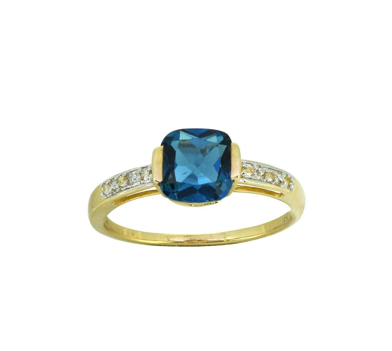 1.69 Ct. London Blue Topaz Solid 14k Yellow Gold Ring Jewelry - YoTreasure