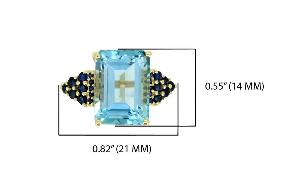 8.95 Ct. Sky Blue Topaz Solid 14k Yellow Gold Designer Ring Jewelry - YoTreasure