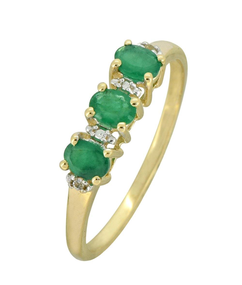 Emerald White Topaz Solid 10K Yellow Gold Gemstone Ring - YoTreasure