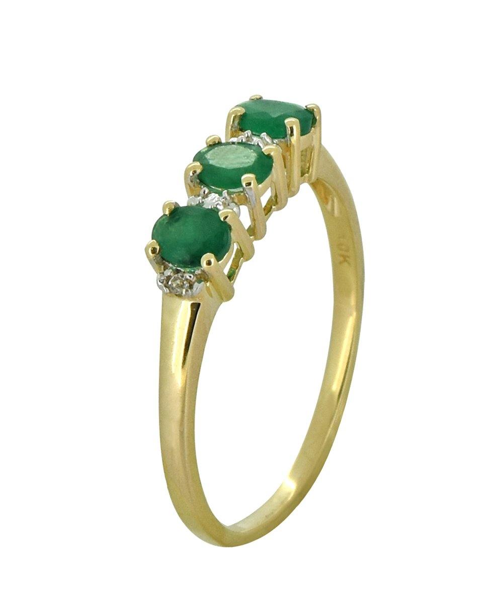 Emerald White Topaz Solid 10K Yellow Gold Gemstone Ring - YoTreasure