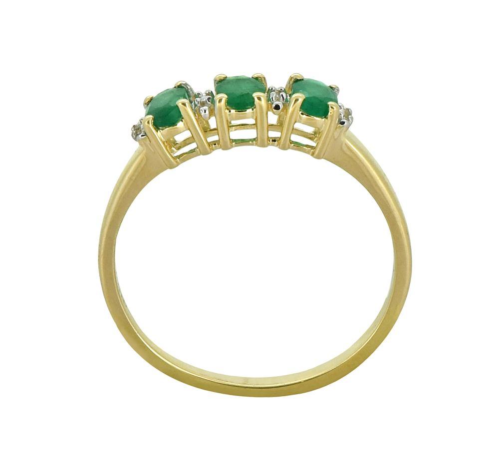 Emerald White Topaz Solid 10K Yellow Gold Gemstone Ring - YoTreasure