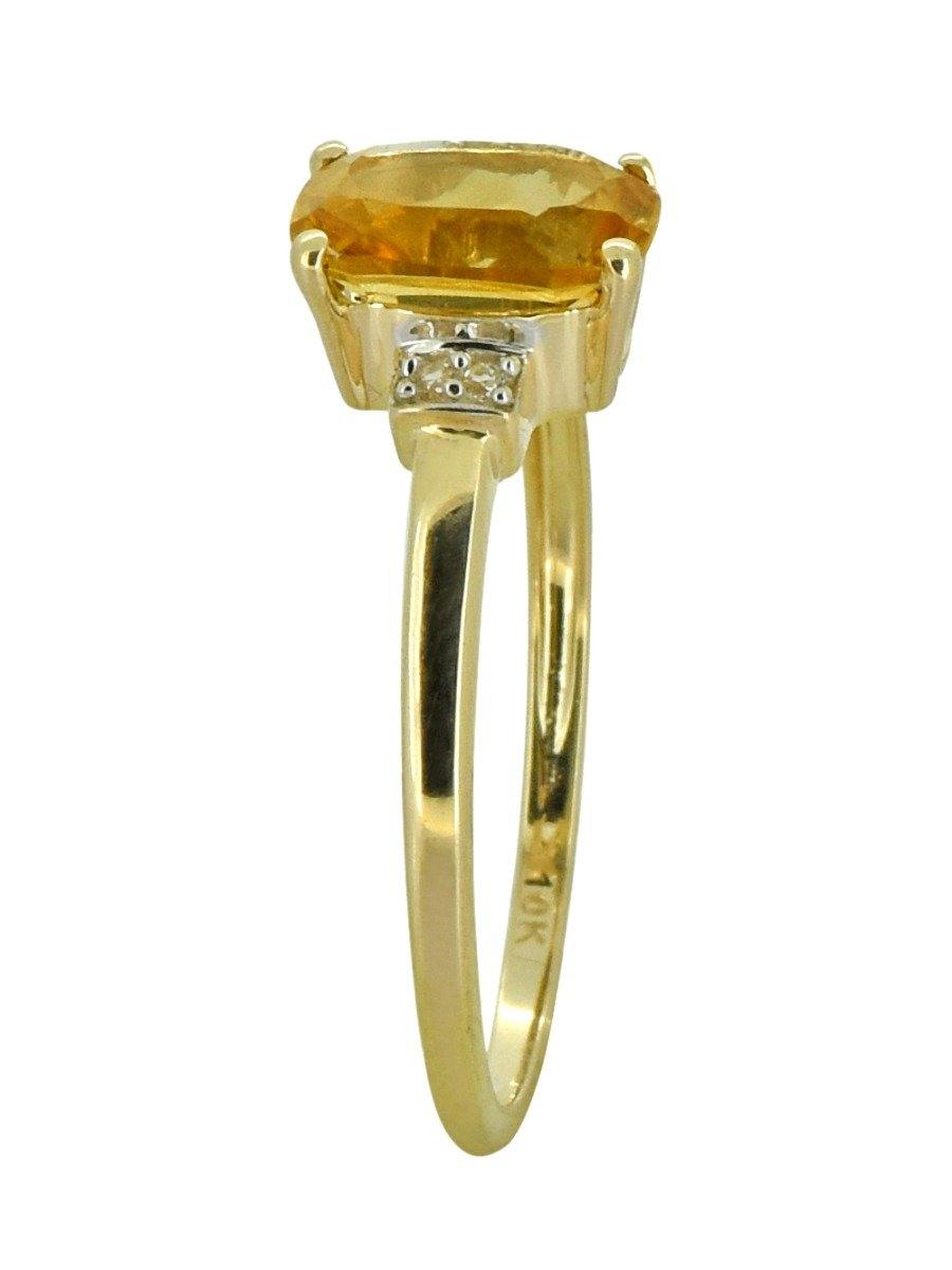 1.42 Ct. Citrine Solid 10k Yellow Gold Princess Ring Jewelry - YoTreasure