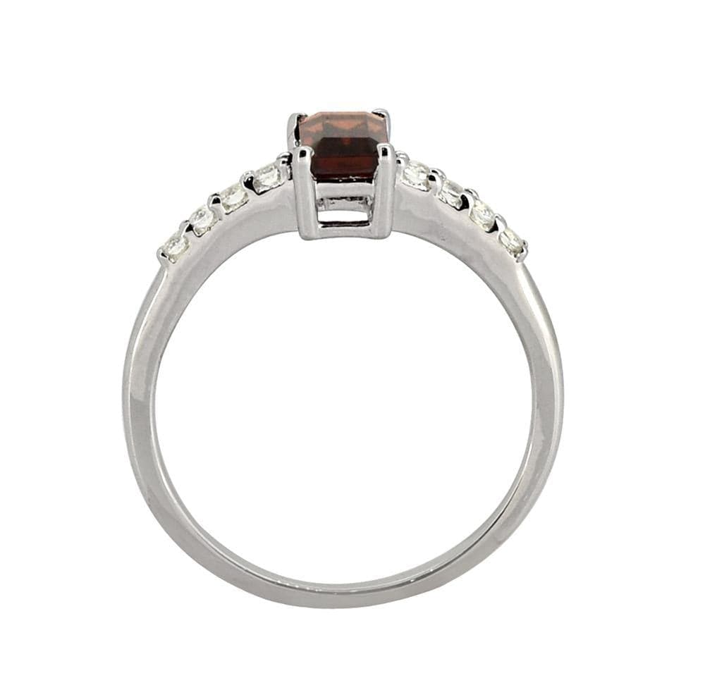 0.64 Ct Garnet White Topaz Solid 925 Sterling Silver Ring Jewelry - YoTreasure