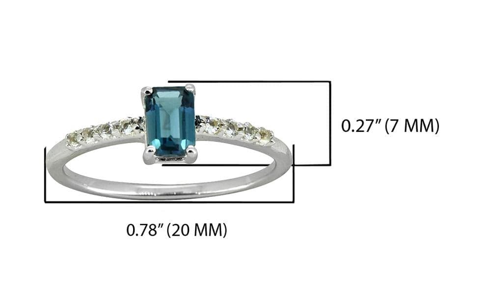 0.64 Ct. London Blue Topaz Solid 925 Sterling Silver Ring Jewelry - YoTreasure