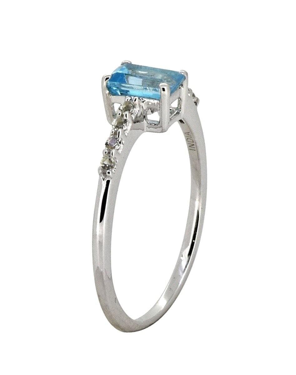 0.64 Ct Swiss Blue Topaz Solid 925 Sterling Silver Ring Jewelry - YoTreasure