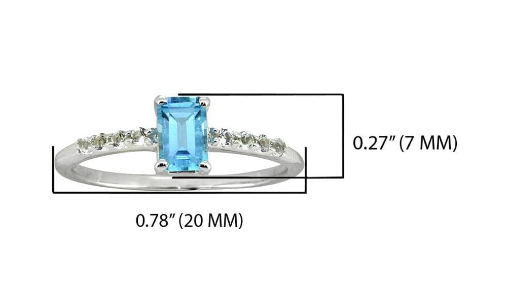 0.64 Ct Swiss Blue Topaz Solid 925 Sterling Silver Ring Jewelry - YoTreasure