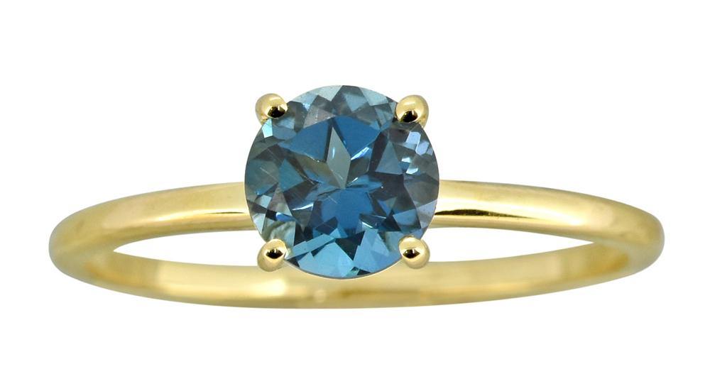London Blue Topaz Solid 10K Yellow Gold Gemstone Ring - YoTreasure