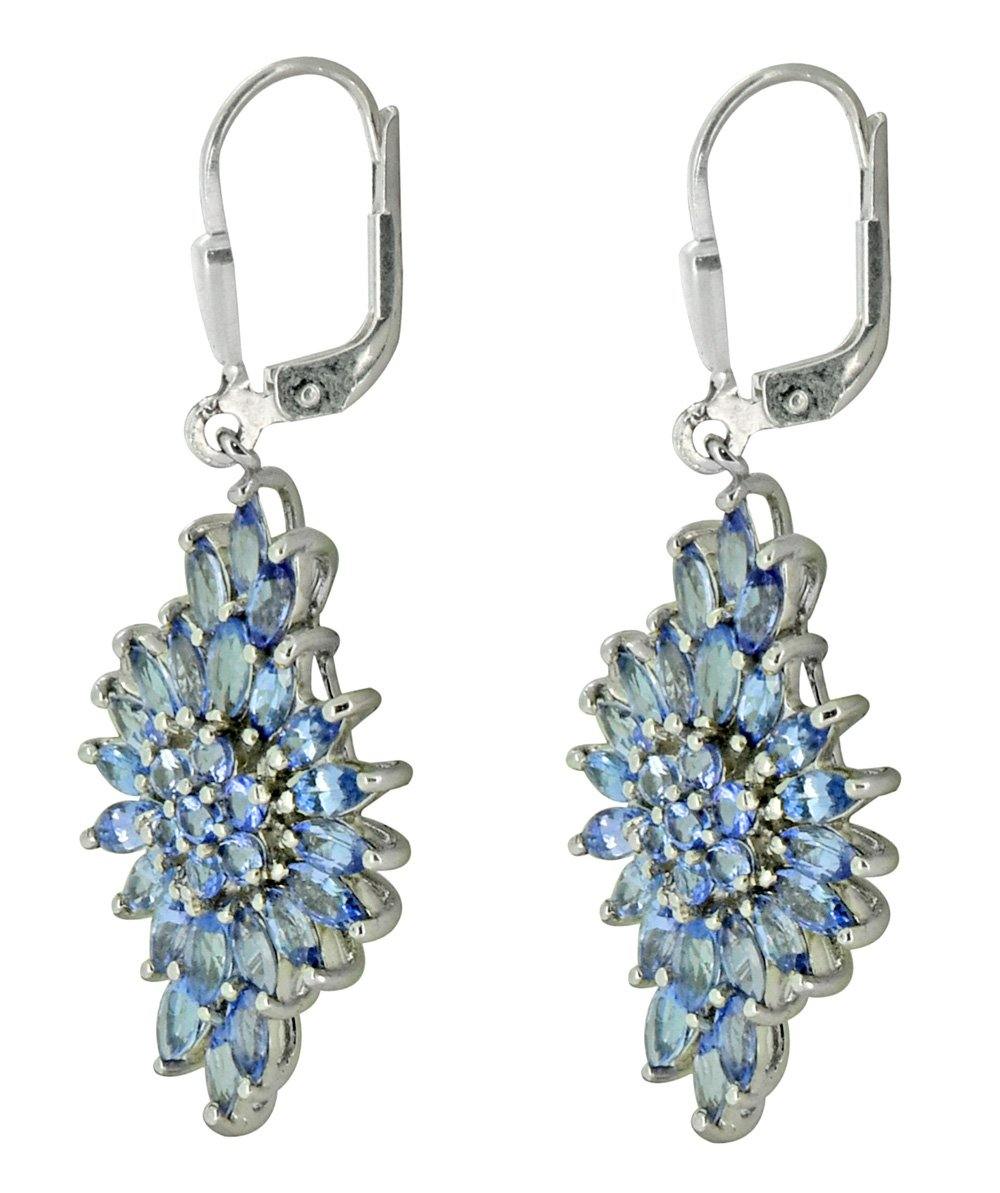 Blue Tanzanite Earrings Solid 925 Sterling Silver Gemstone Jewelry - YoTreasure