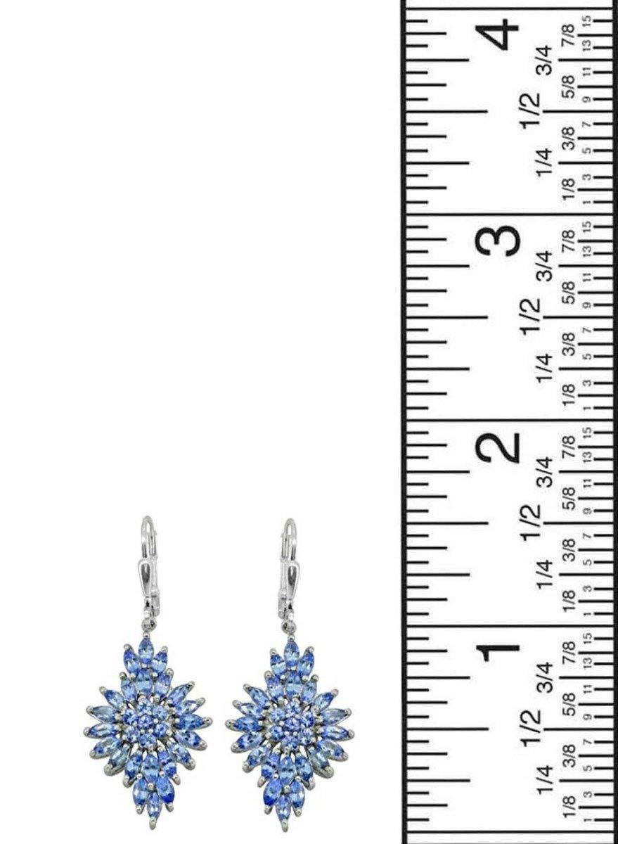 Blue Tanzanite Earrings Solid 925 Sterling Silver Gemstone Jewelry - YoTreasure