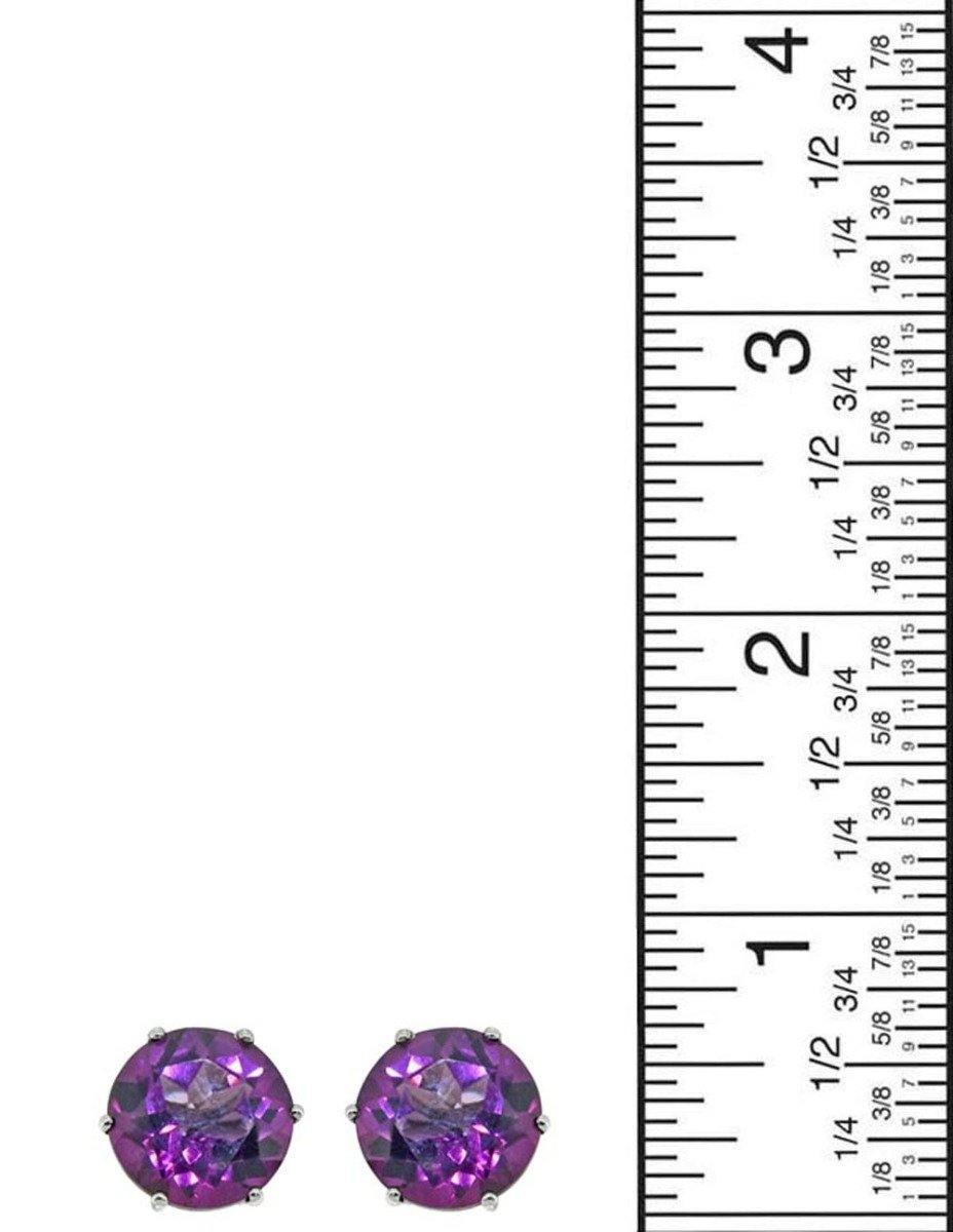 Coated Purple Topaz Stud Earrings Solid 925 Sterling Silver Gemstone Jewelry - YoTreasure