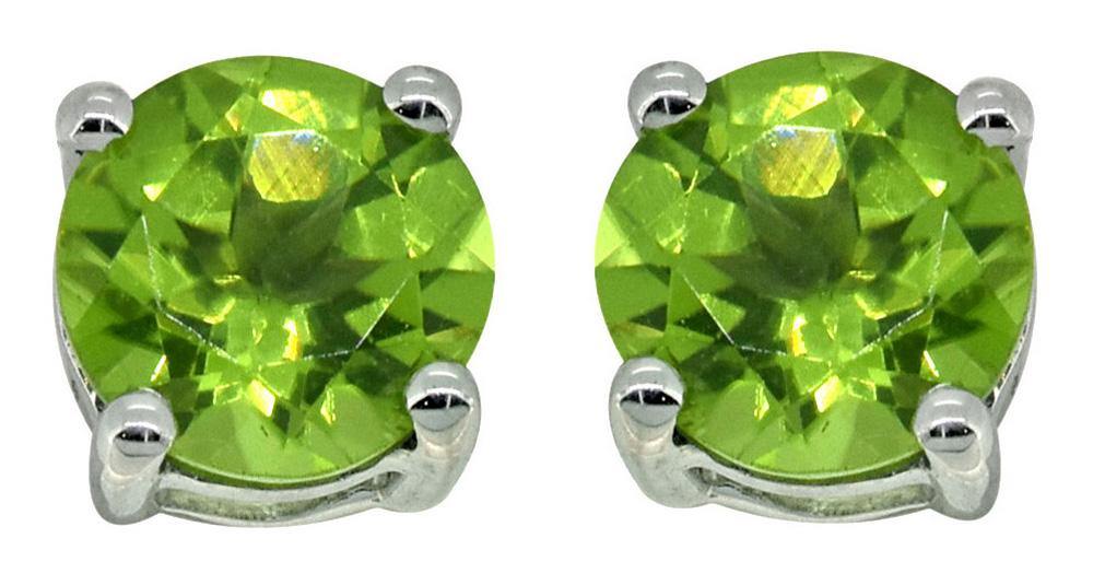 Natural Green Peridot Stud Earrings 925 Sterling Silver Gemstone - YoTreasure