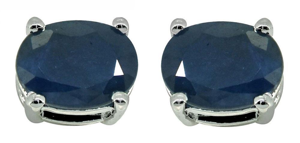 Blue Sapphire Stud Earrings 925 Sterling Silver Gemstone Jewelry - YoTreasure