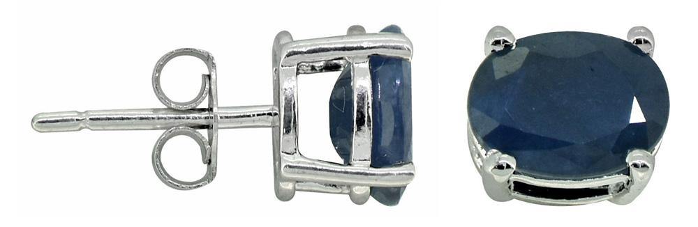 Blue Sapphire Stud Earrings 925 Sterling Silver Gemstone Jewelry - YoTreasure