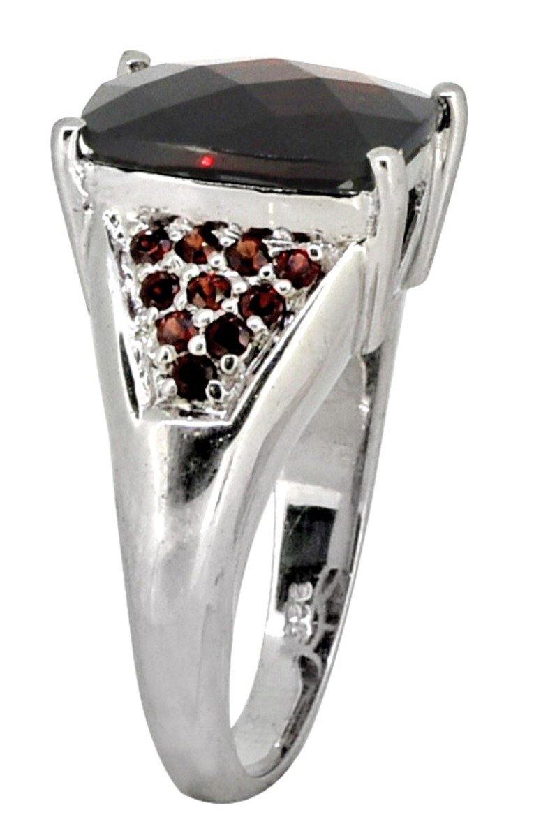 925 Sterling Silver Cushion Cut Red Garnet Women's Engagement Ring - YoTreasure