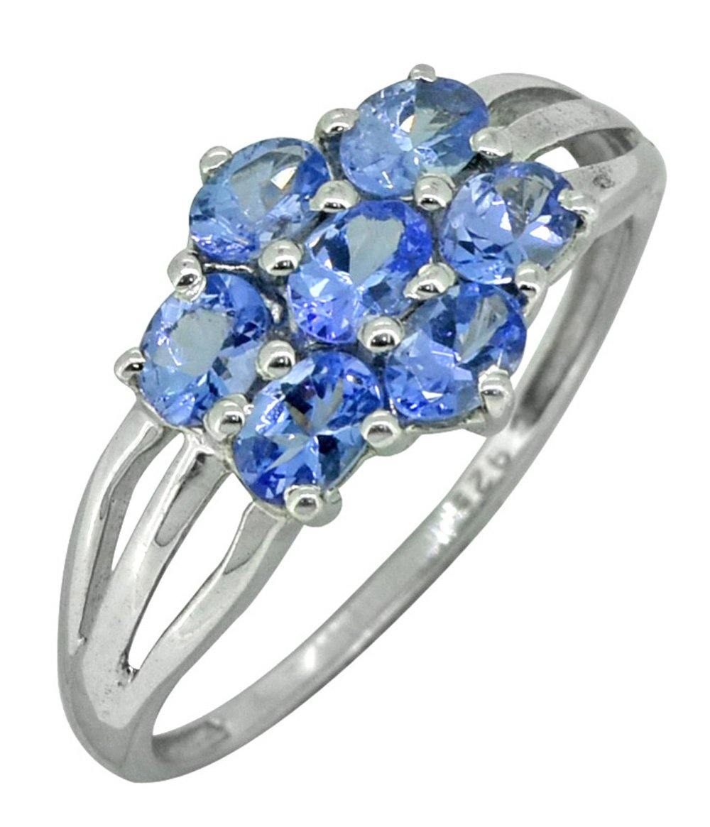 Blue Tanzanite Ring Solid 925 Sterling Silver Jewelry - YoTreasure