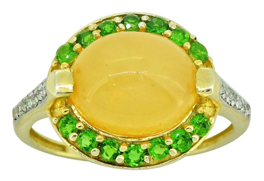 Ethiopian Opal Solid 925 Sterling Silver 18k Gold Plated Ring Jewelry - YoTreasure